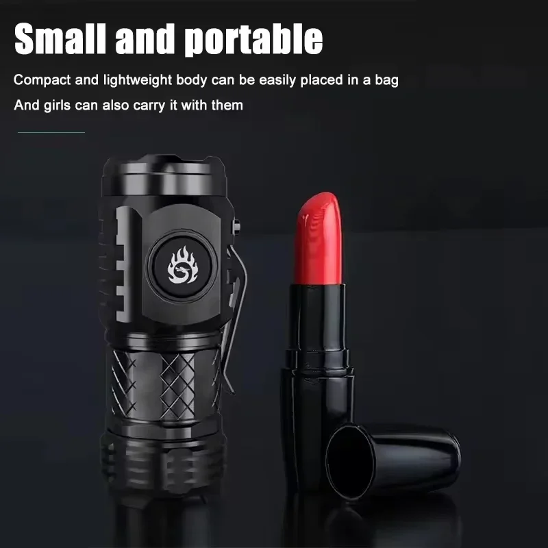 Super Bright Mini LED Flashlight - USB Rechargeable Zoom Fishing Lantern with 3 Lighting Modes