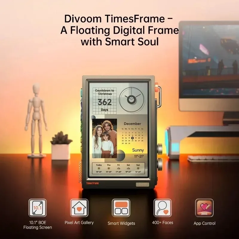 Times Frame WiFi 10.1-inch Intelligent High-definition Pixel Display Screen Electronic Display Clock