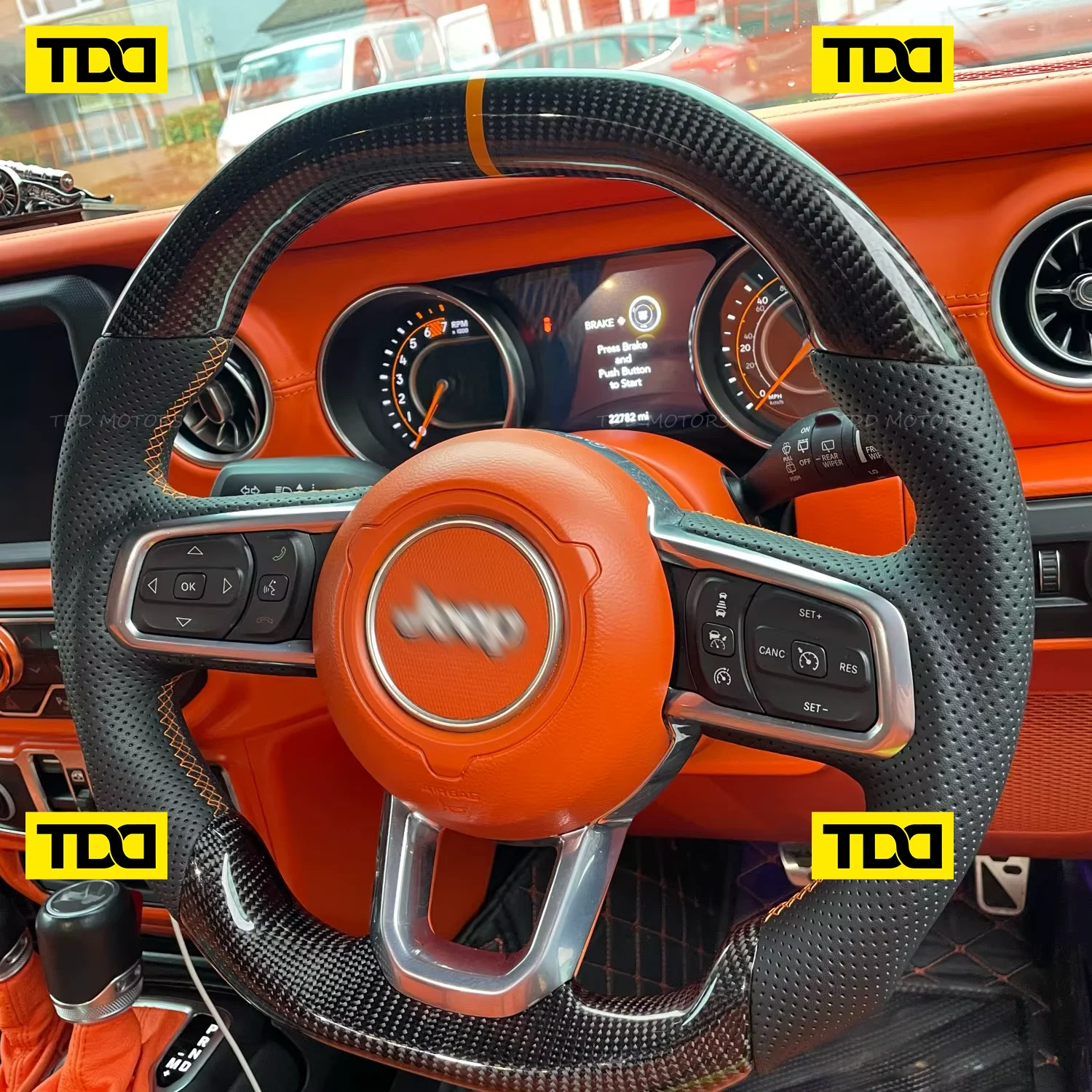 

TDD Car Steering Wheel Perforated Leather For Jeep Wrangler JL 2018-2023 Models Sport Wheel