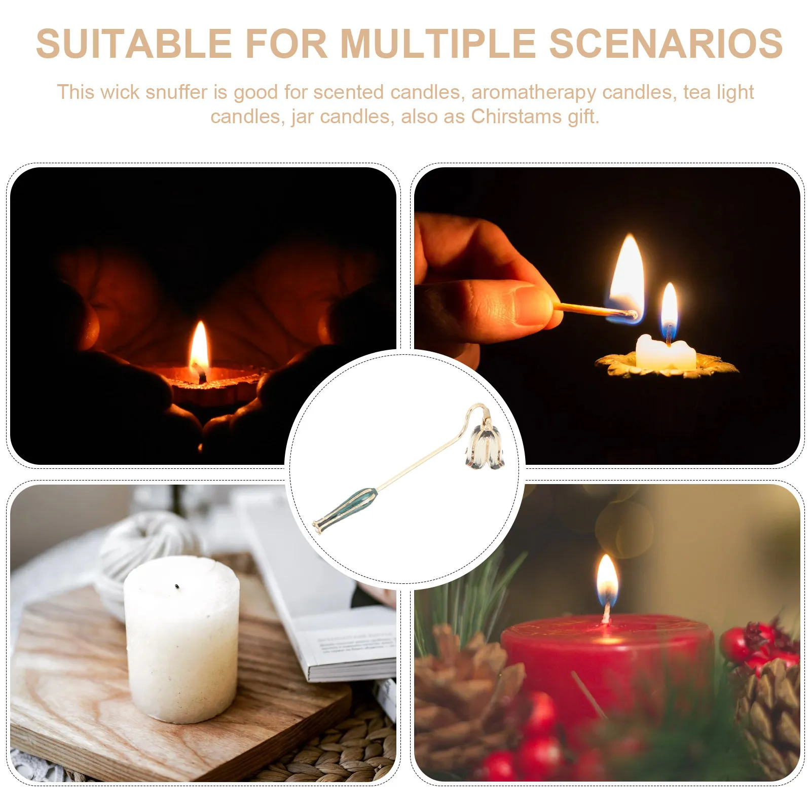 

Гаситель пламени с длинной металлической ручкой, инструмент для тушения фитилей, гаситель для домашней ароматерапии, аксессуары для ароматических свечей, подарок