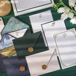 6pcs/set Exquisite Vintage Envelopes Classic Van Gogh Oil Painting and Plant Artistic Envelopes for Letters Wedding Invitation