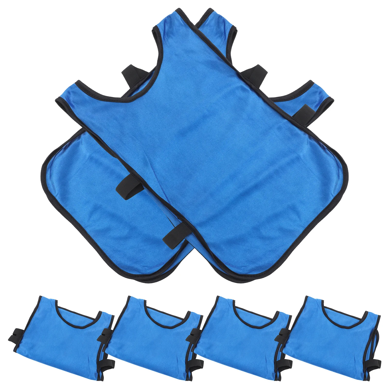 

6pcs Blue Training Waistcoat Breathable Football Vest Lightweight Training Soccer Scrimmage Waistcoat For Sports Practice