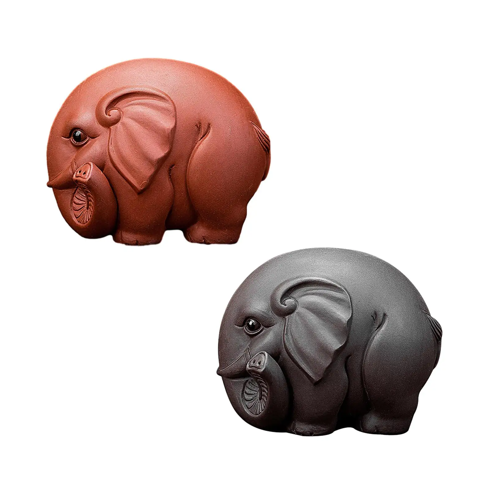 Elephant Figurine Tea Pet Collection Small Sculpture Kungfu Tea Ornament for Living Room Tea Table Office Teahouse Cabinet