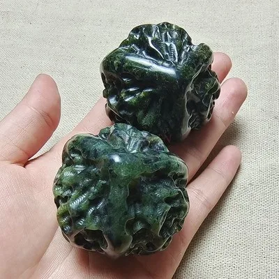 Genuine natural medicine king stone walnut handball health dark green jade fitness ball strong magnetic jade handball maschio a