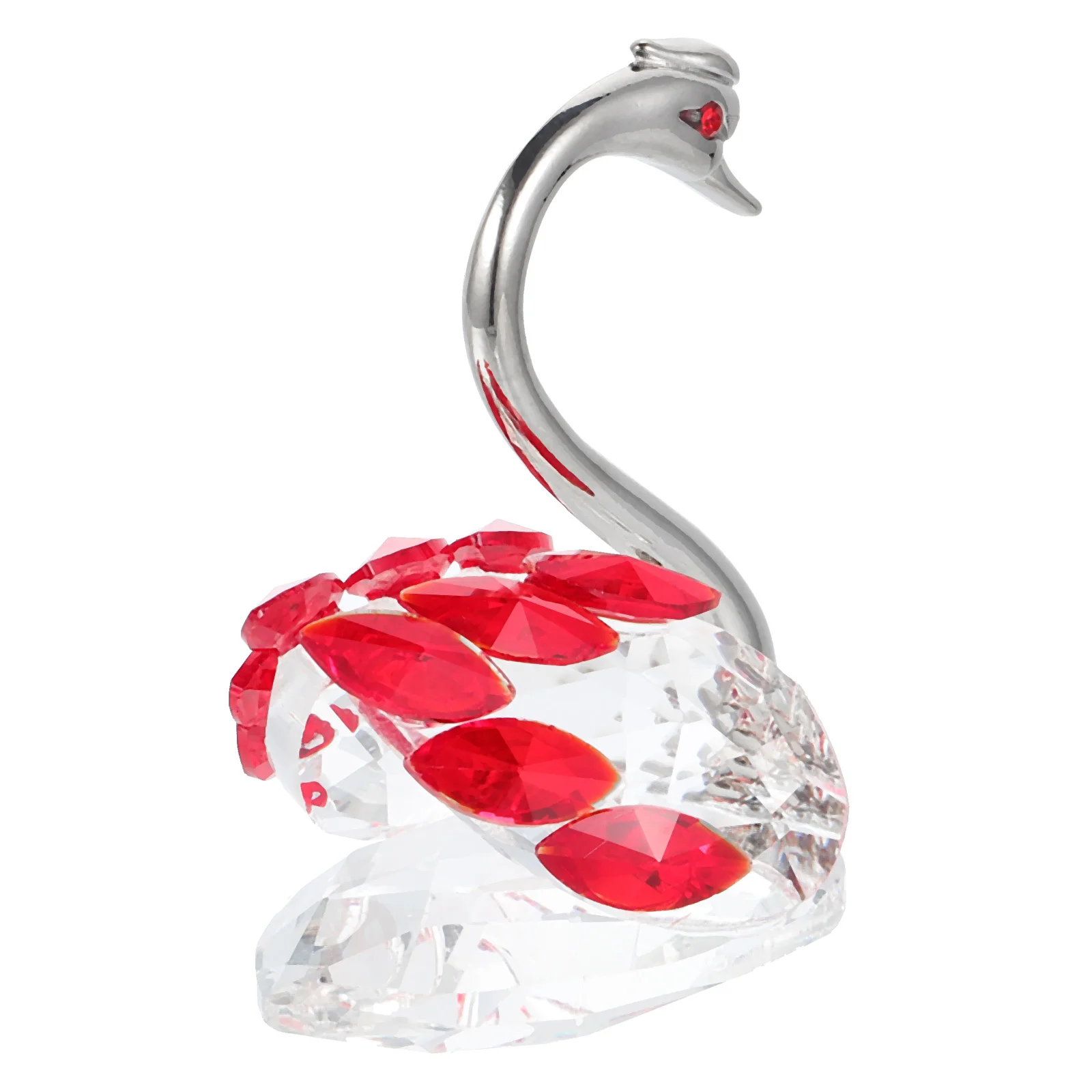 

Colorful Small Swan Ornament Crystal Craft Decoration Elegant Swan Statue for Tabletop Home Office Car Use Wedding Party
