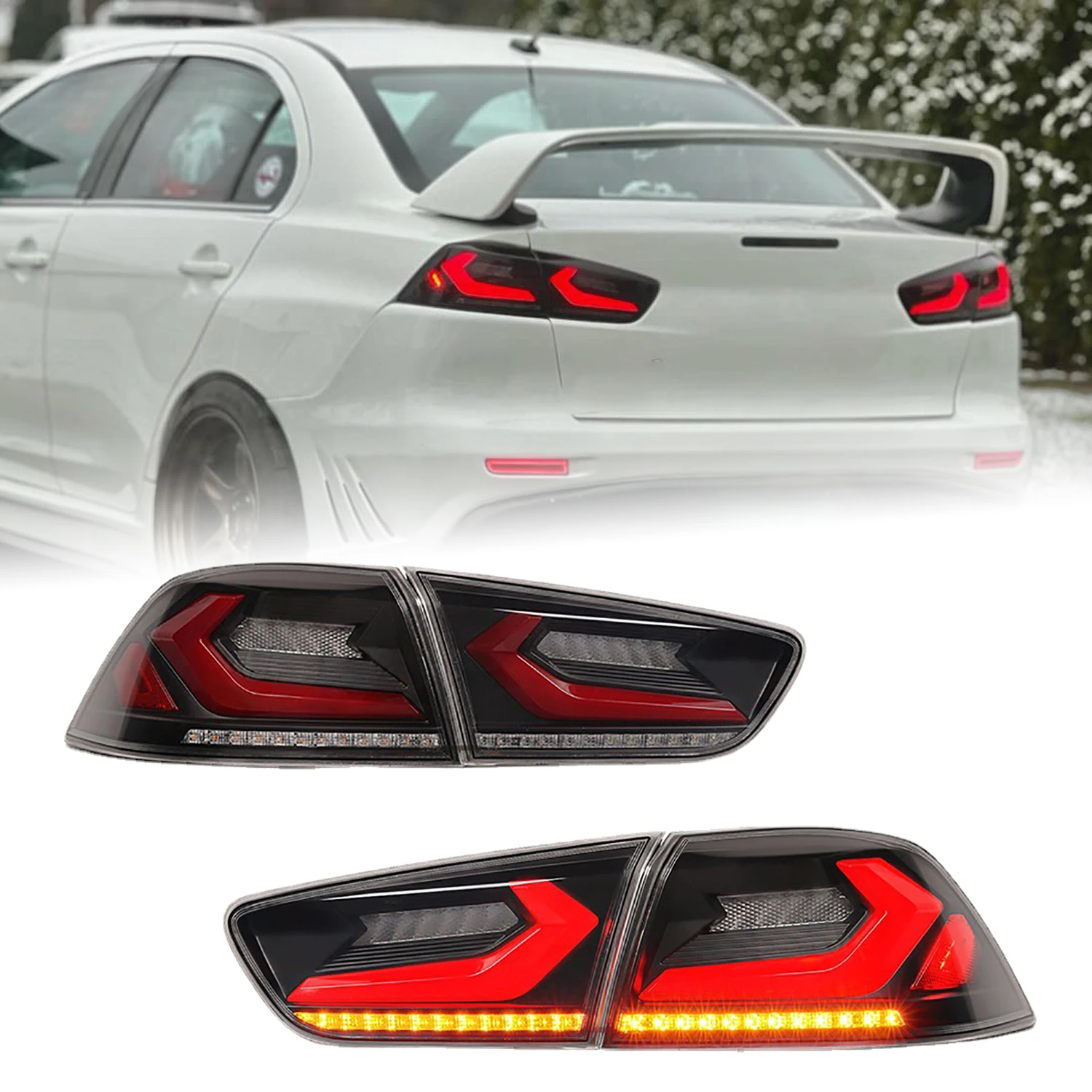 

Car Rear Back Lamps DRL Signal Light Accessory LED Tail Lights Assembly For Mitsubishi Lancer EVO X 2008-2017