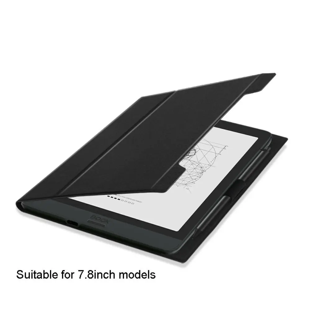 Foldable E-Reader Case with Pen Slot Wear-resistant Folio Cover Anti-fall Leather Back Cover for Onyx BOOX Nova 3Color/3/2/1/Air