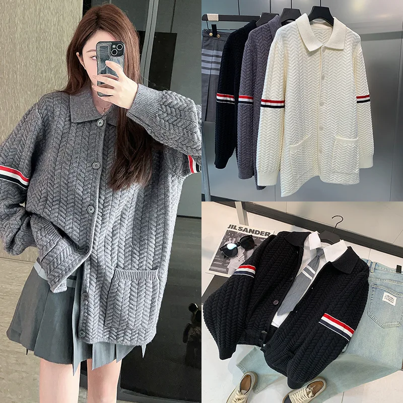 

Высококачественная версия, осенне-зимний дизайн, вязаный свободный жилет Lazy Sle, трикотаж, длинная верхняя одежда средней длины све