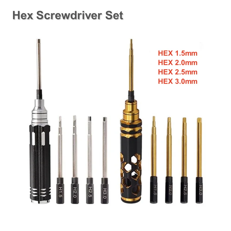 

Hex Screwdriver Set 1.5mm 2.0mm 2.5mm 3.0mm Hexagon Tool Kit For RC FPV Racing Drone Helicopter Cars Boat Repair Tools