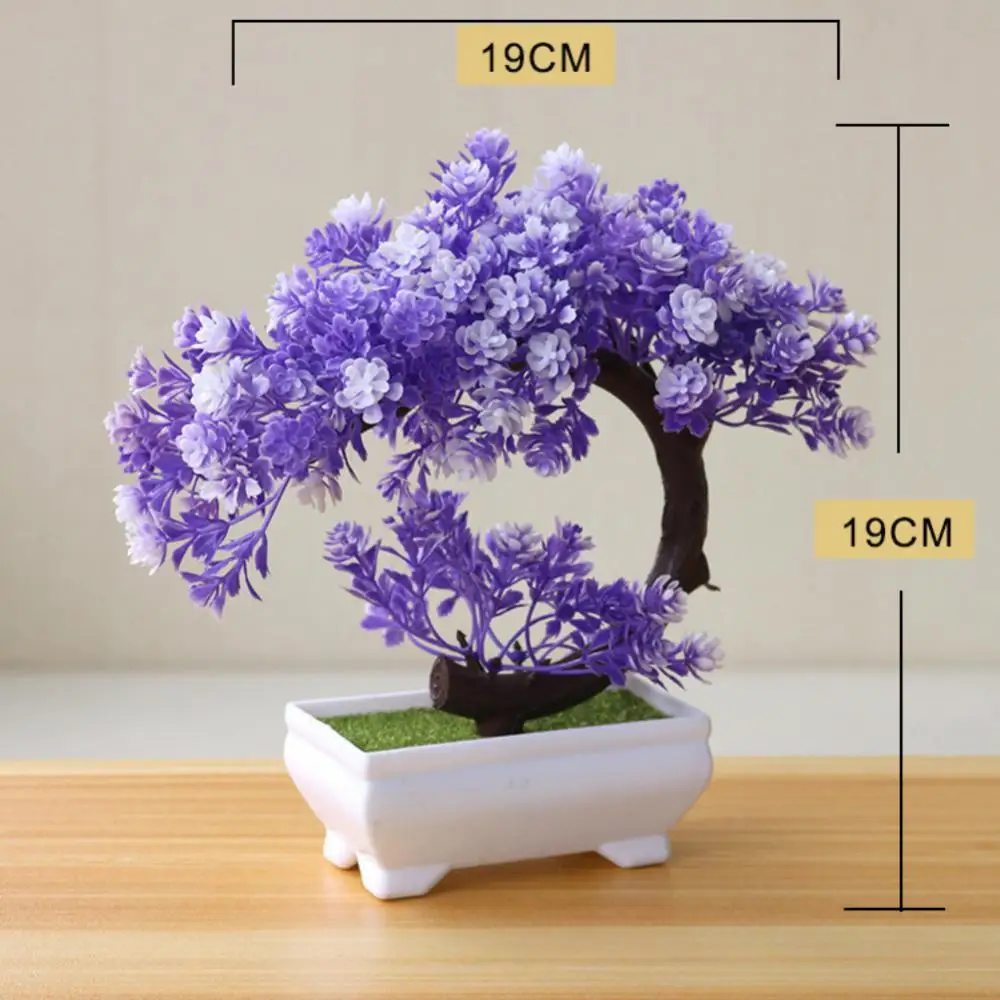 Simulation Plant Potted Sakura Snowball With Pot Artificial Plants Bonsai Green Small Tree Mini Small Ball Flower Decoration