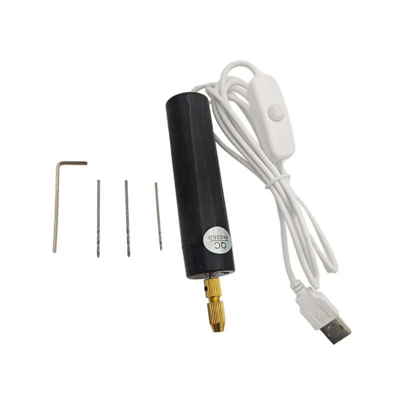 Portable Mini Electric Drill Pen Handheld Hole Punch Grinder for Epoxy Resin Wood DIY Craft Making Rotary Polishing Tool