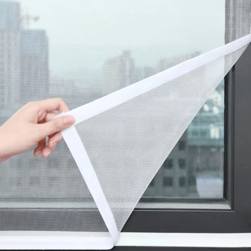 Customizable Household Mosquito Screen, Window Mesh, Self Installed, Simple Sliding Curtain, Window Screen, White New Style