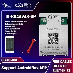 JK BMS 8S 24S 40A 60A 80A 100A 150A 200A LCD RS485 Smart Bluetooth Active Balance 24V 36V 48V 60V 72V Lifepo4 Li-Ion Lto Battery