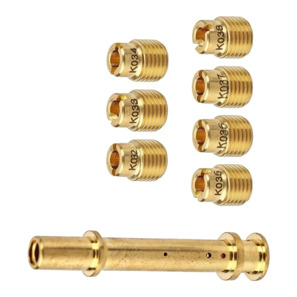 Brass Carburetor Main Jet Kit 7 Sizes K032-K038 Plus Emulsion Tube for Predator 196cc 212cc 224cc For Honda GX140