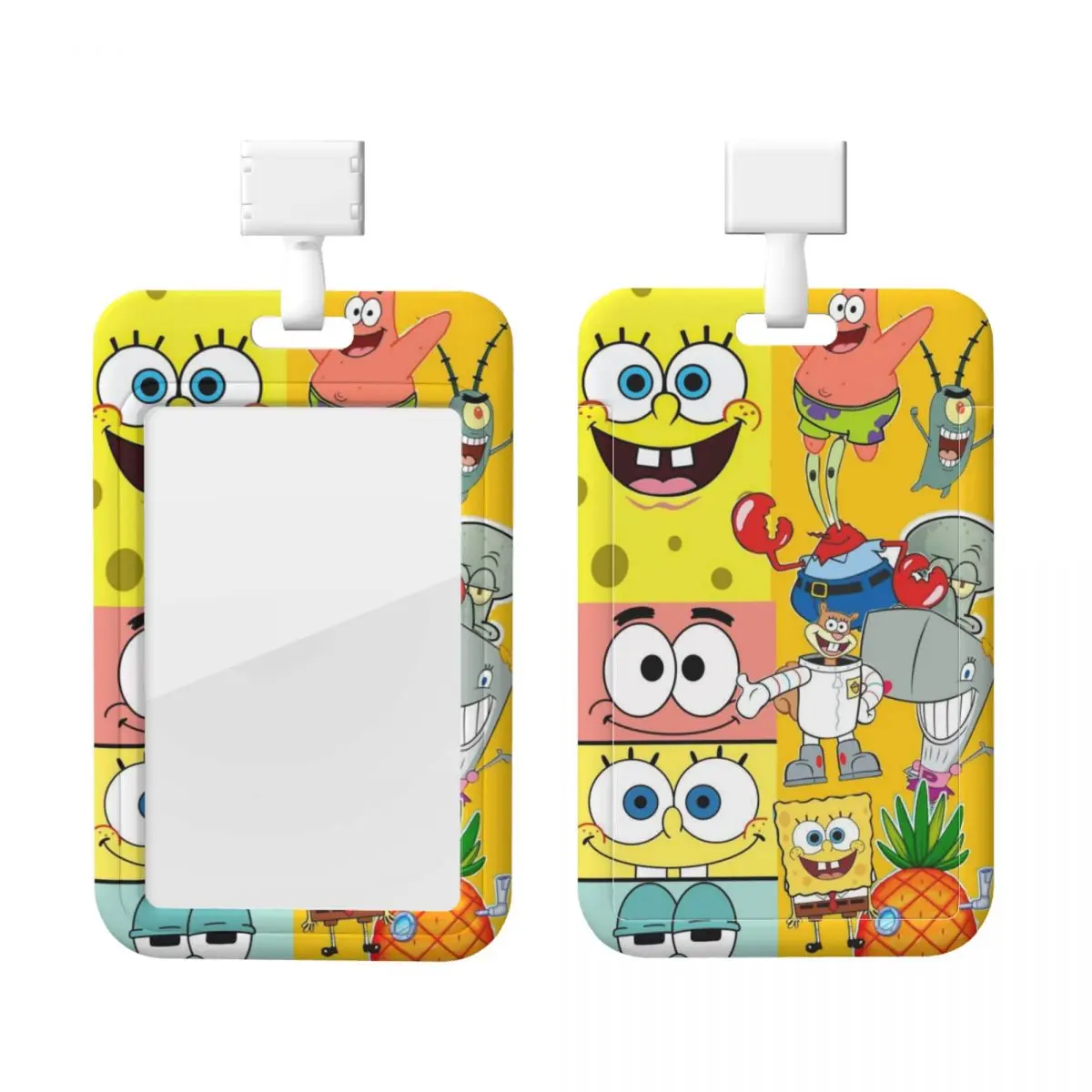 

Custom S-SpongeBobed Card Badge Holder Hospitals Card Holder Unisex Funny Cartoon Neck Lanyard Credit Card Holders Neck Strap