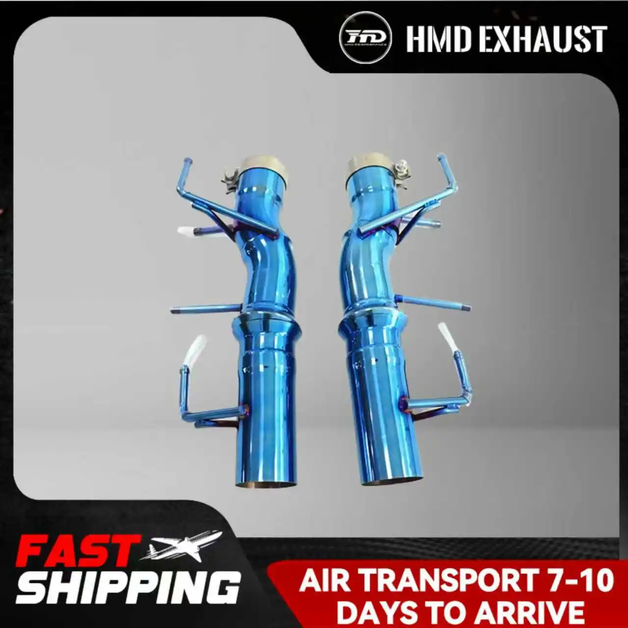 

HMD Exhaust Catabck for Ferrari SF90 Ti without Valve Baked blue DIY modification Non-destructive installation ﻿