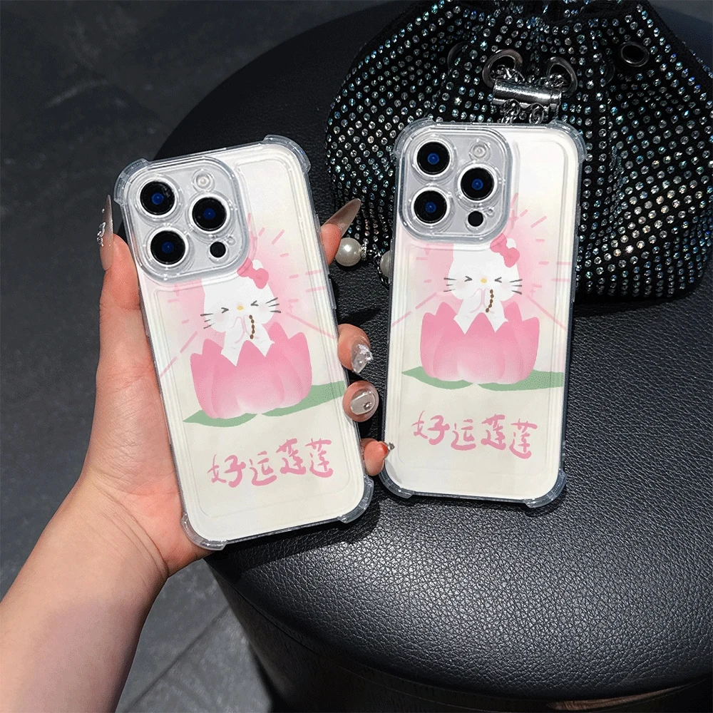 헬로키티 고양이 모바일 폰 케이스 (아이폰16 프로 맥스, 아이폰 16/15/14/13/12/11/x/xs/xs 맥스 여성용 소프트 폰 케이스, 산리오 KT)