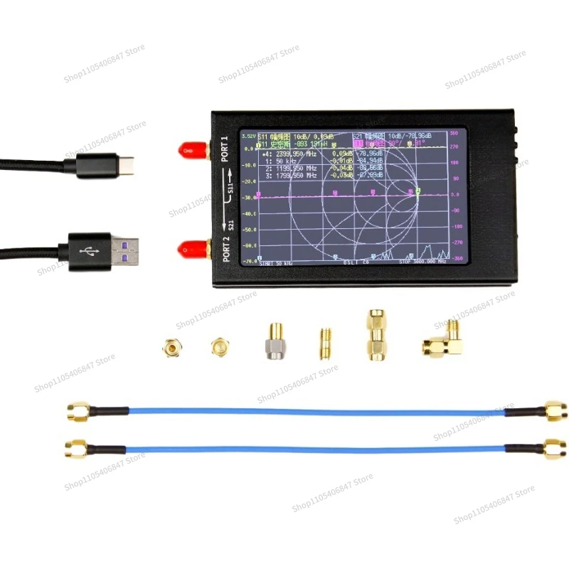 For VNA-V2 F 50k-3G Vector Network Analyzer 4.3 Inch HF VHF UHF Antenna Analyzer
