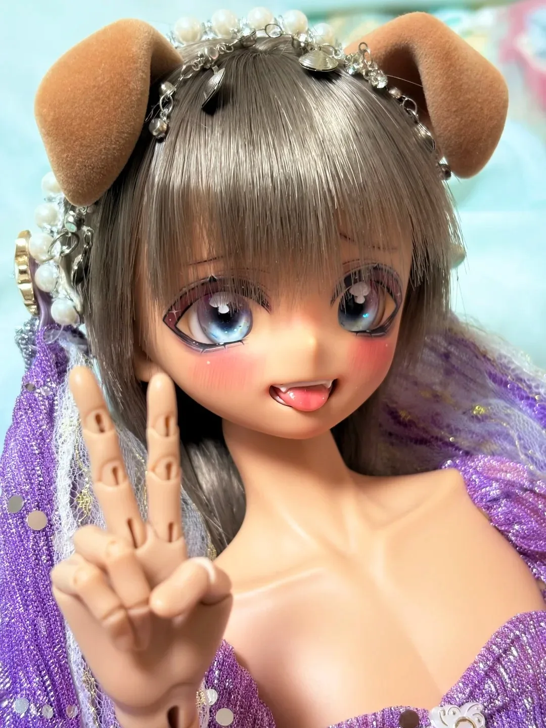 1/4 Scale BJD Doll Makeup Head, Cat Coco Tongue, Boy, Resin Toy, High Quality, Baby Angel Doll Gift, Single Head, Collectible