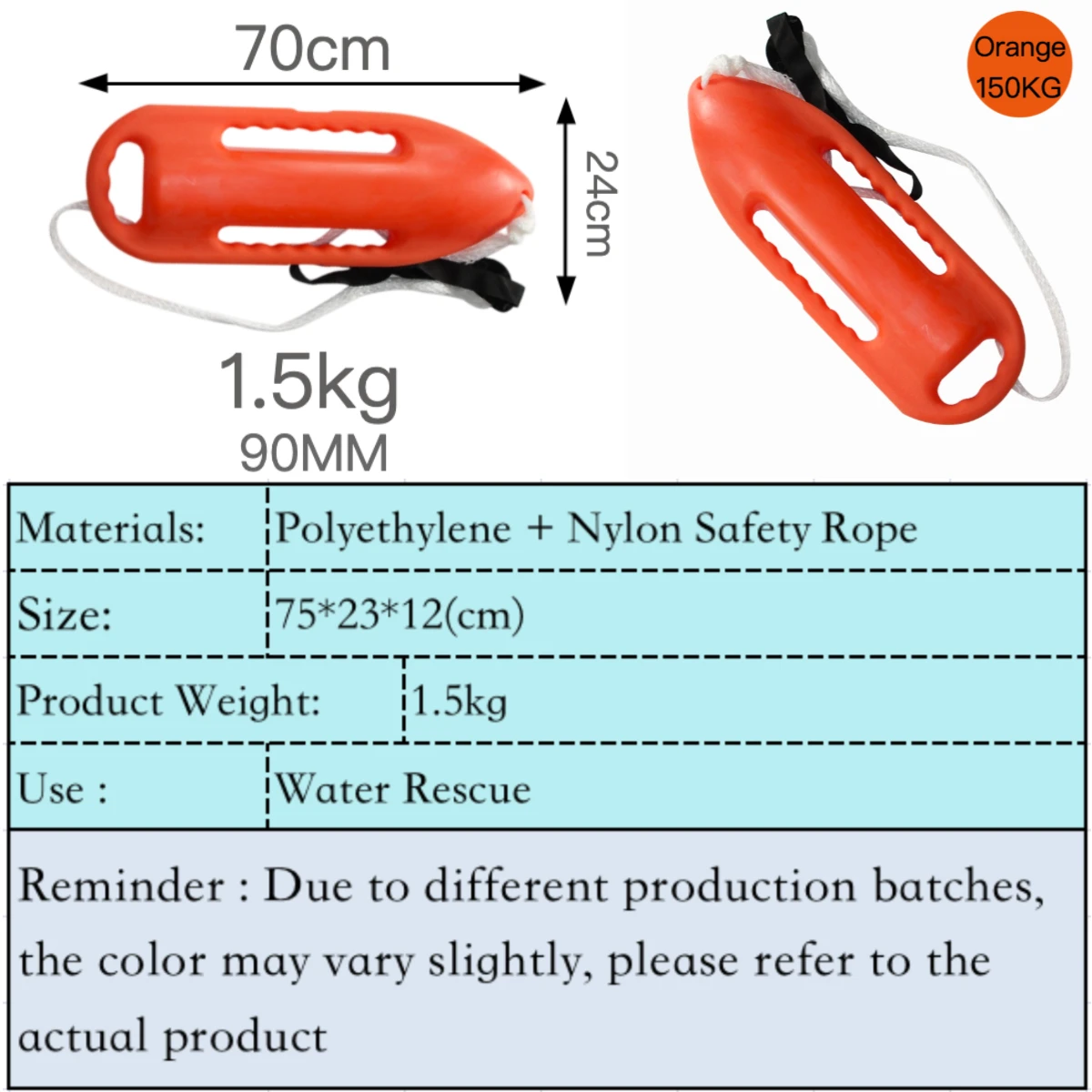 Handle Floating Boat Rescue Buoy 150N Suitable for Open Water Safe Swimming Training Swimming Buoy with Adjustable Belt W