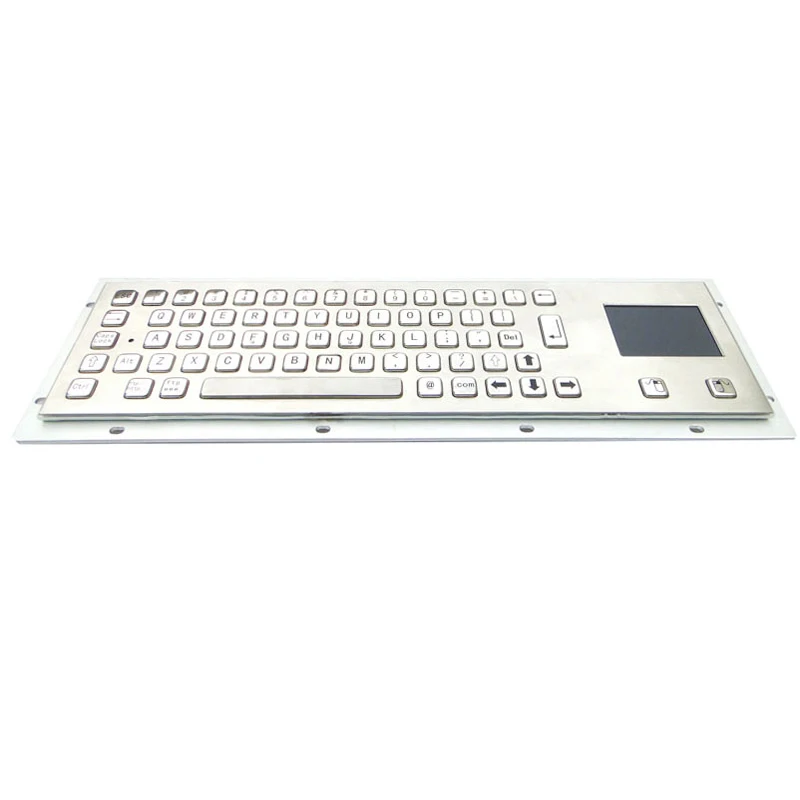 65-Key Industrial Keyboard with Integrated Touchpad, Stainless Steel, IP65 Rated