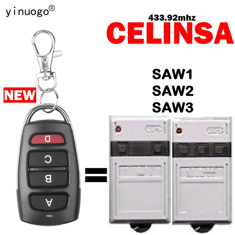 CELINSA Remote Control Suitable For SAW1 SAW2 SAW3 Door Remote Control 433HMz Fixed Code Transmitter