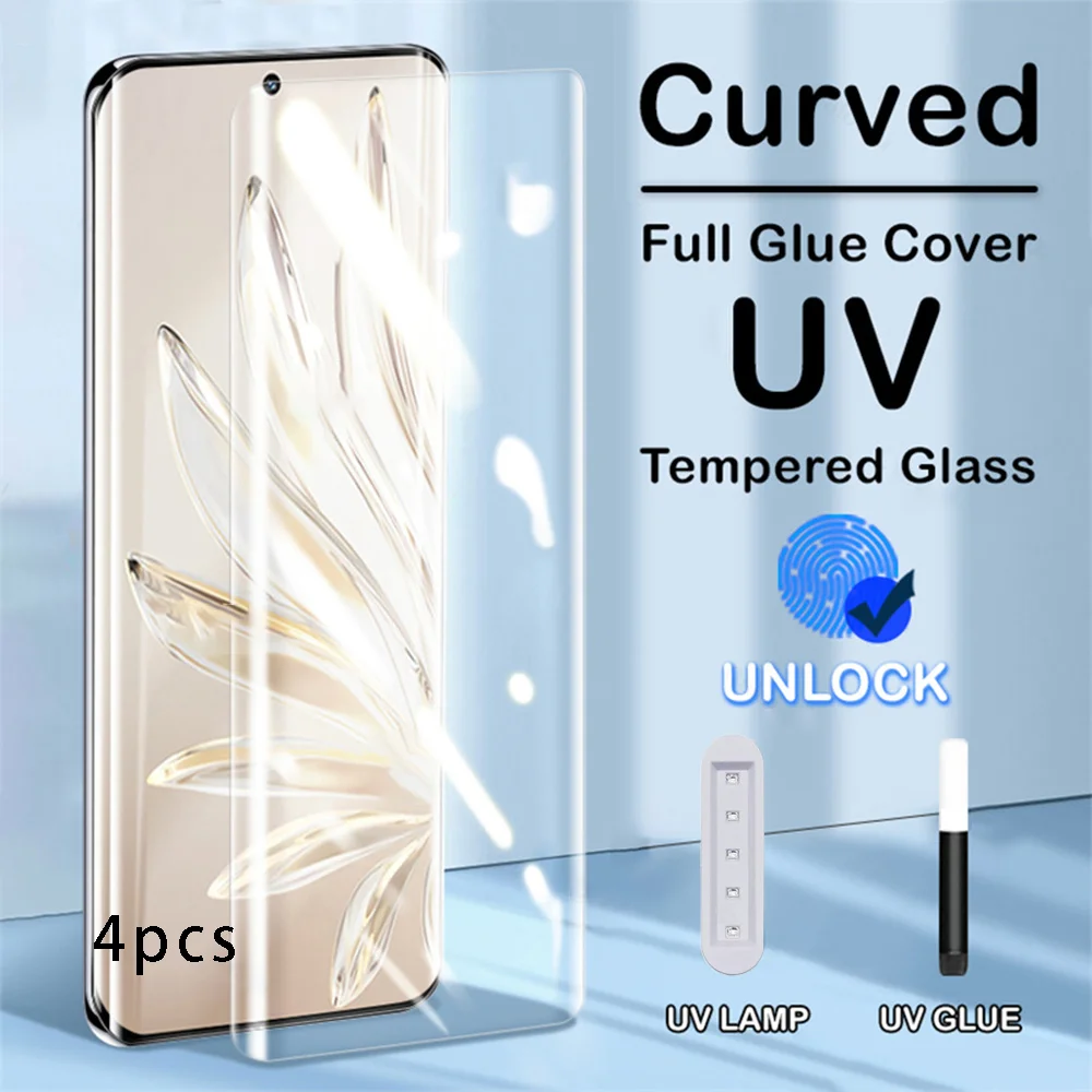 

4Pcs UV Tempered Glass For Samsung Galaxy S22 S21 S20 Plus Screen Protector For Glaxy S22 S21 S20 Ultra