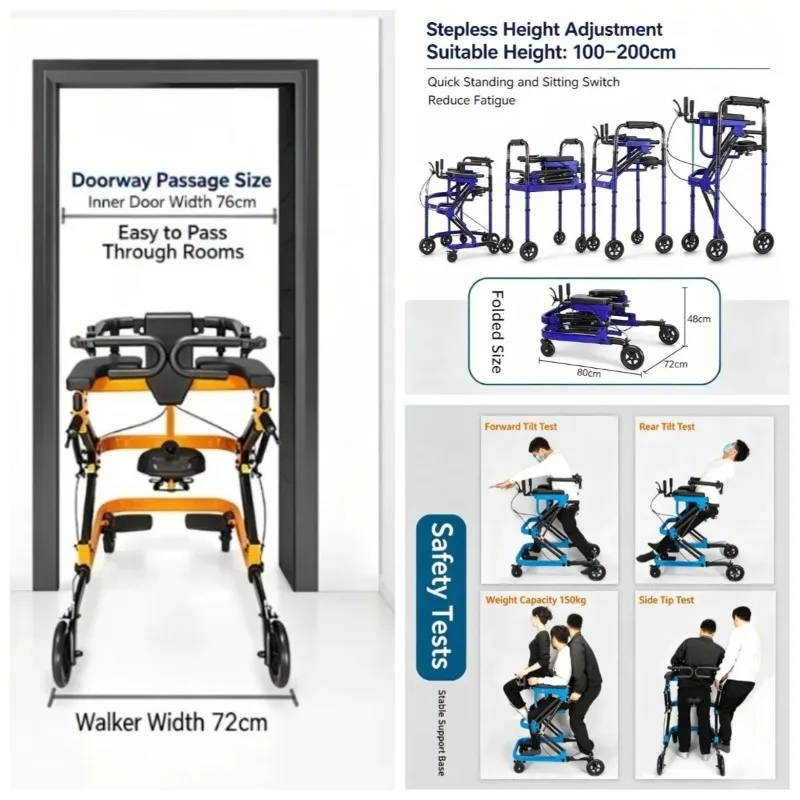 Suitable for elderly walking aid rehabilitation equipment, multifunctional adult with lower limb training and standing support