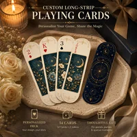 54pcs Custom Playing Cards Personalized Long Strip Playing Cards Photo Logo Design Creative Poker Deck Party Game Camping Gift 4