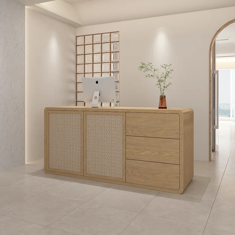 

wood checkout reception desks counter service minimal high quality reception desks l shaped display scrivania office furniture
