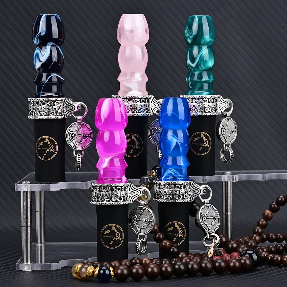 Shisha Water Pipe Accessories Resin Hookah Sheesha Chicha Narguile Silicone Hang Rope Strap Mouth Tips Resin Hookah Mouthpieces