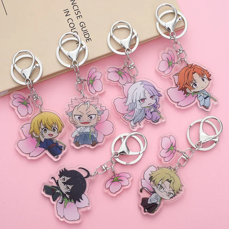 Anime Bungou Stray Dogs Arcylic Keychain Atsushi Nakajima Dazai Flower Key Chain Women Men Accessories Bag Pendant Chaveio Gifts