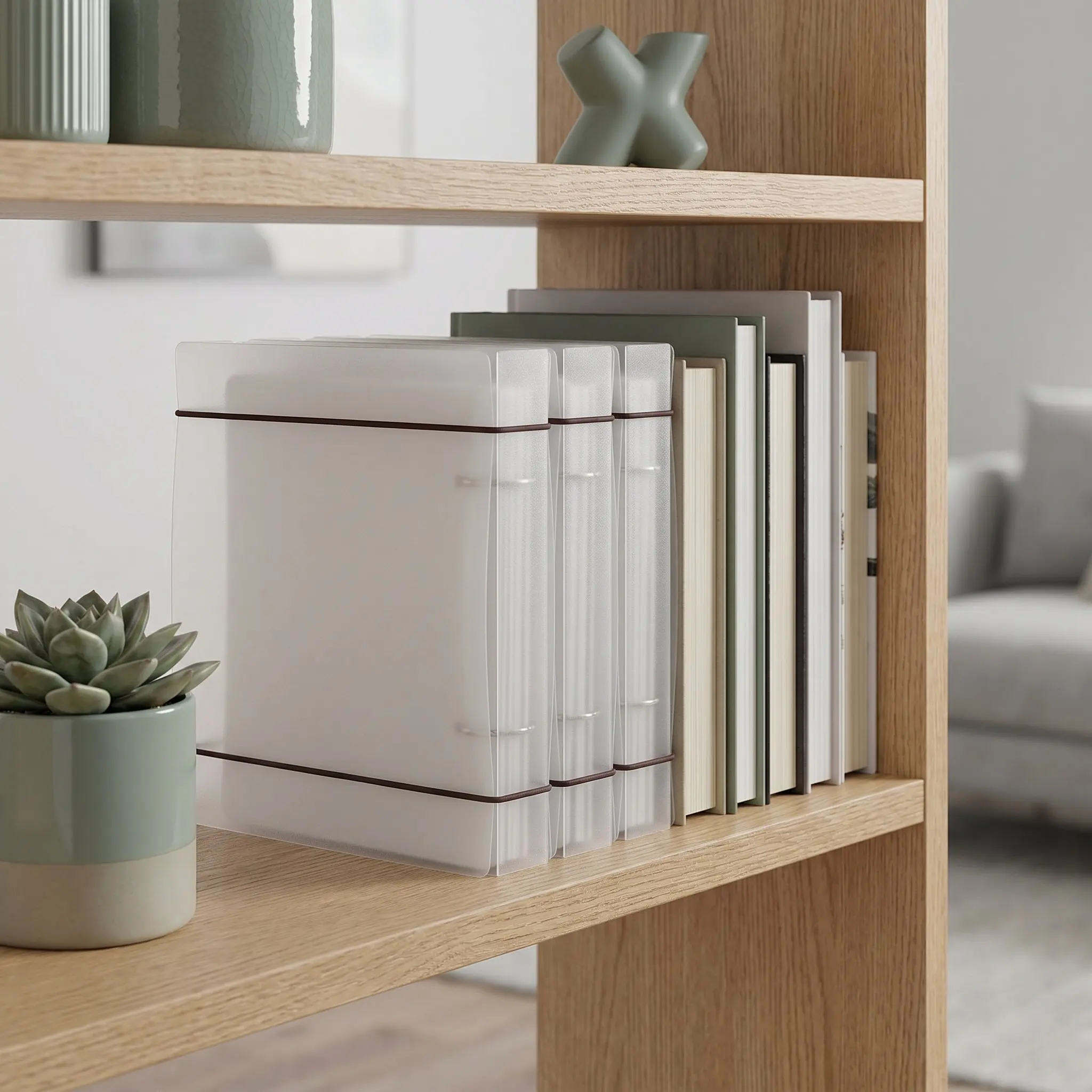 1Set Clear Plastic Cd Holder Binder 2-Ring Album Organizer 30 Double-Sided Disc Sleeve Pages Protective Case for Cd Dvd Storage