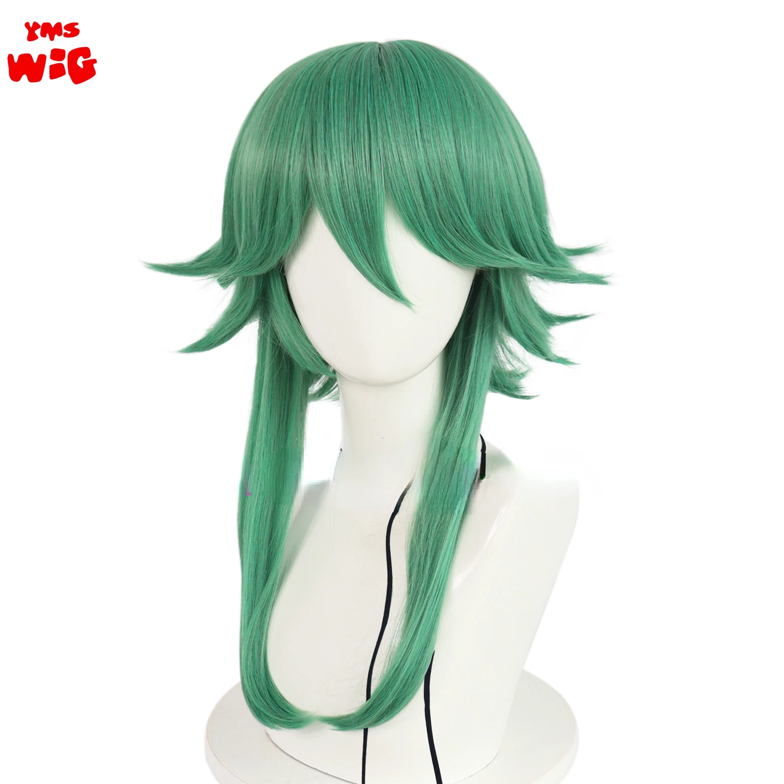 18Inch Synthetisch Haar Halflang Rechte Groene Ezreal Cosplay Pruik Anime Halloween Carnaval Strip Tentoonstelling Cosplay Haar