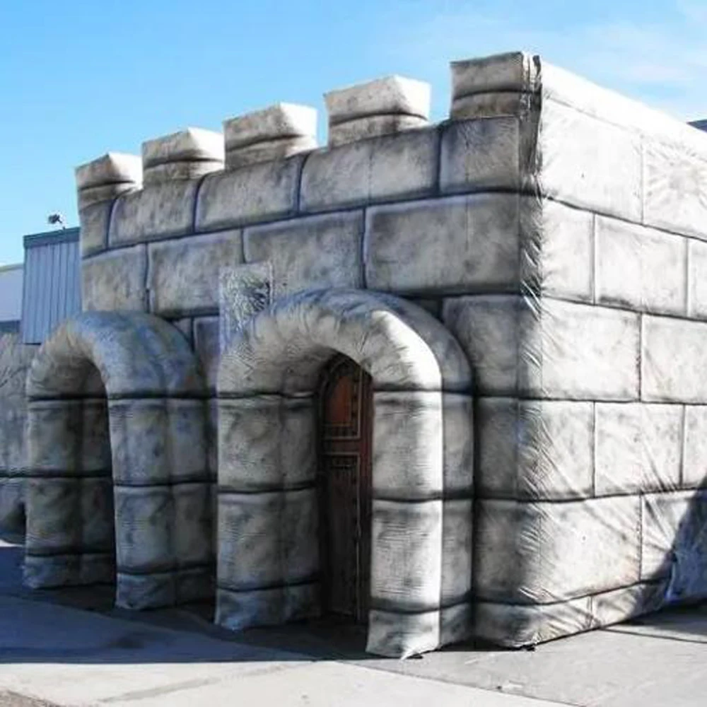 Tente de château gonflable carrée imprimée avec carreaux de marbre, panternes pour événements de fête de mariage, nouveau design