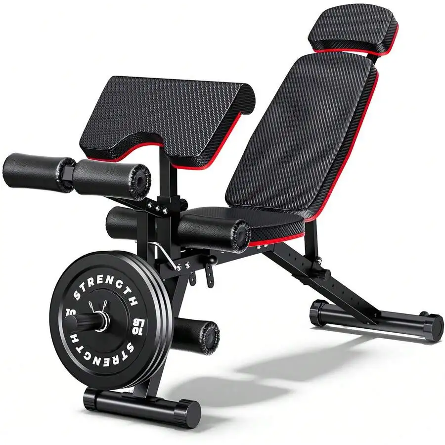 Built-In Transportation Wheel 10 Positions Adjustable Weight Bench