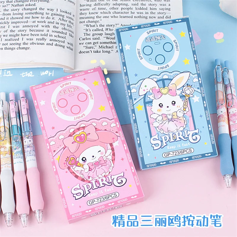 Sanrio Quick-dry And Cute Cartoon Gel Pen 0.5 Student Exam Water Pen Smooth Black Pen High Value Learning Tools