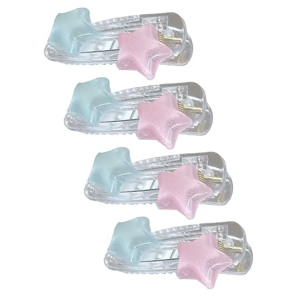 

4 шт., заколки для волос со звездами, маленькие заколки из смолы, милые аксессуары для волос для женщин и девочек, легкие прочные заколки для девочек, заколка для волос