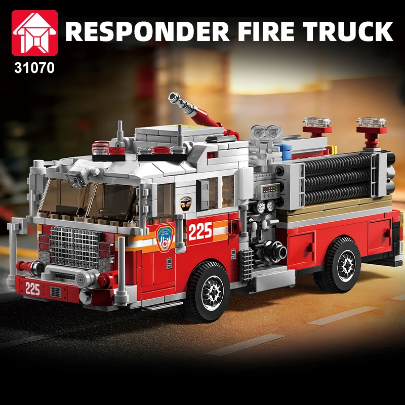 

2026 New Creative City Series Fire Truck Building Block Puzzle Model Toys For Kids To Enhance Intelligence Children's DIY Gifts