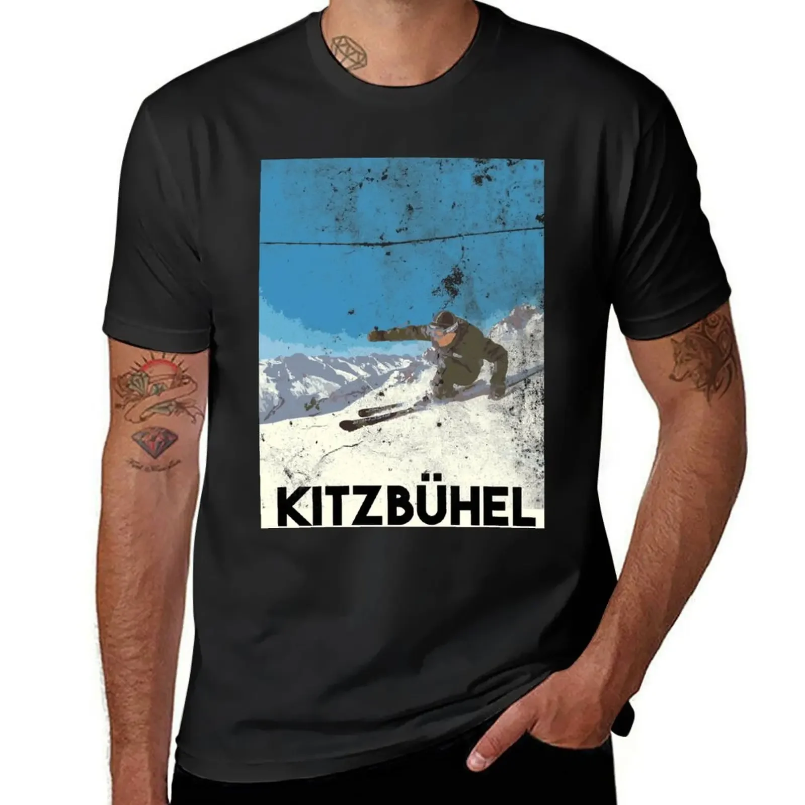 Ski Kitzbühel Austria (eroded) T-Shirt oversized graphic tee new edition luxury clothes men