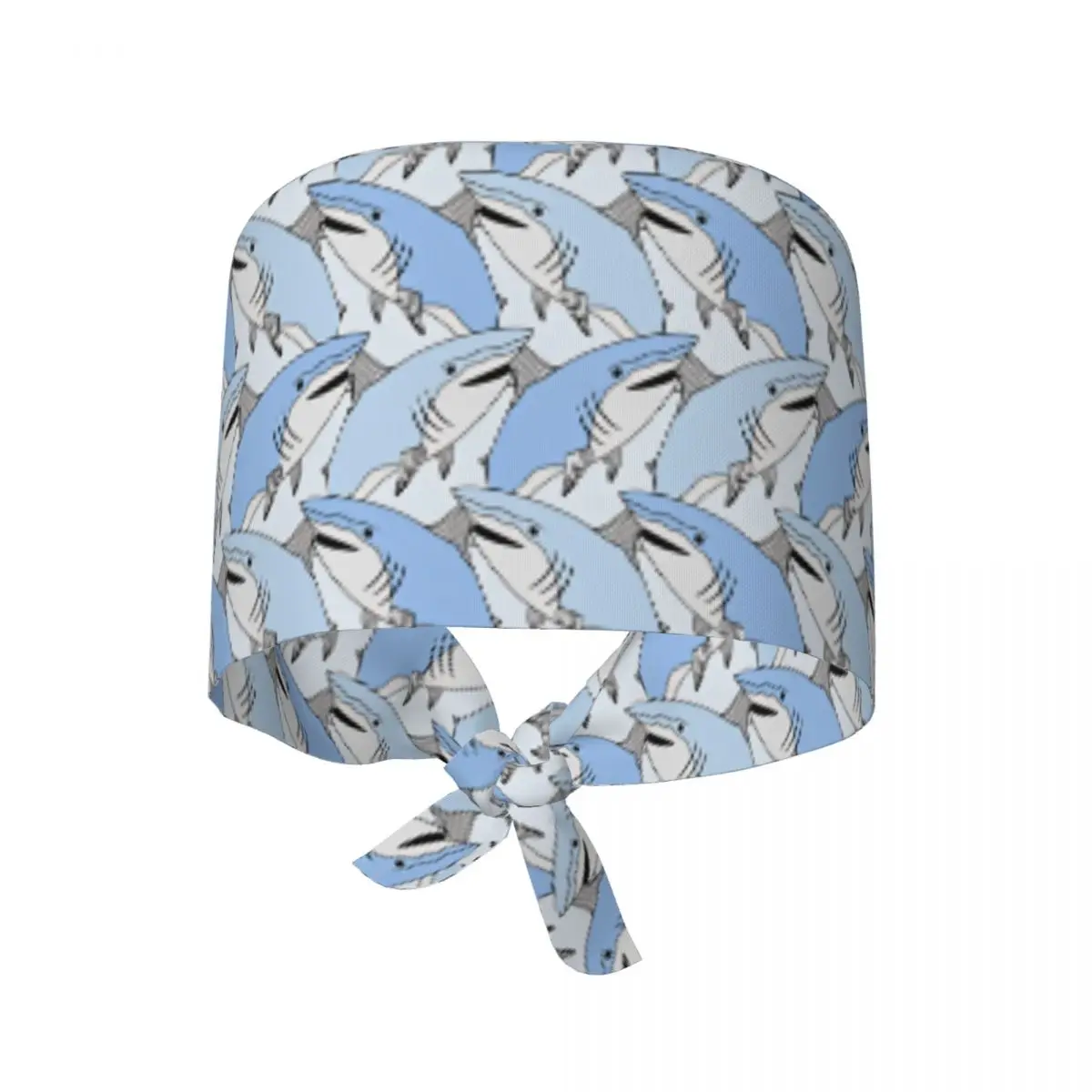 Nurse Hats Cute Sharks Pattern Working Caps For Men Women Y2K Fashion Holder Long Hair Scrub Caps Adjustable Medical Cap