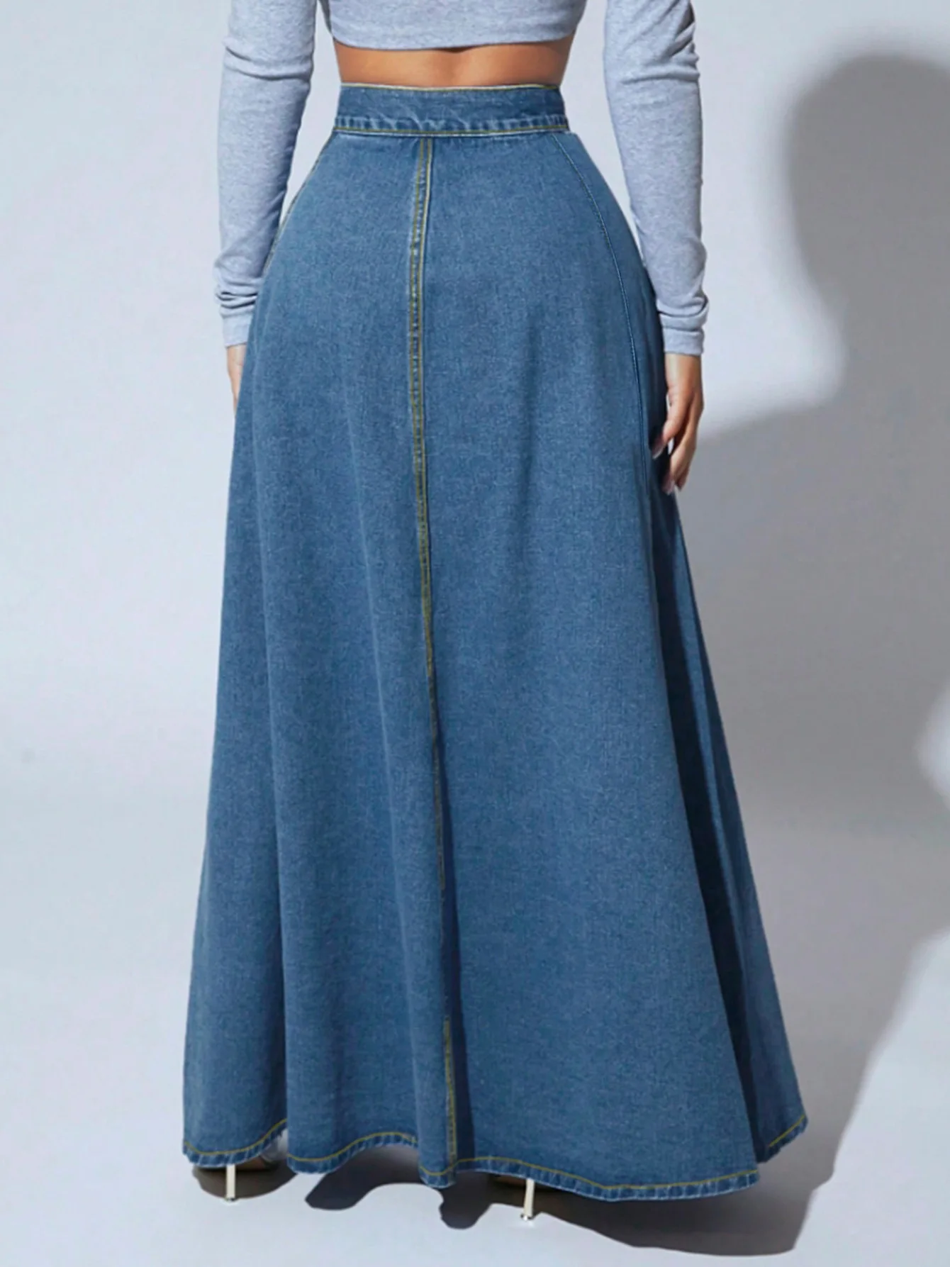 Autumn Retro Classic All-Match Skirt Women Casual Commuter Outing Tight Sexy Irregular Long Denim Vitality Skirt Girl Cool y2k