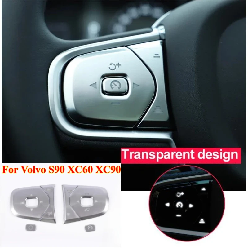 

Для Volvo S90 XC60 XC90 рулевое колесо левая и правая кнопка украшения внутренняя модификация автозапчасти автомобильные наклейки, автозапчасти