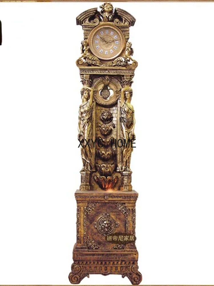 

HJ the Grandfather Clock Vertical Bell Large Standing Grandfather Clock Antique Clock