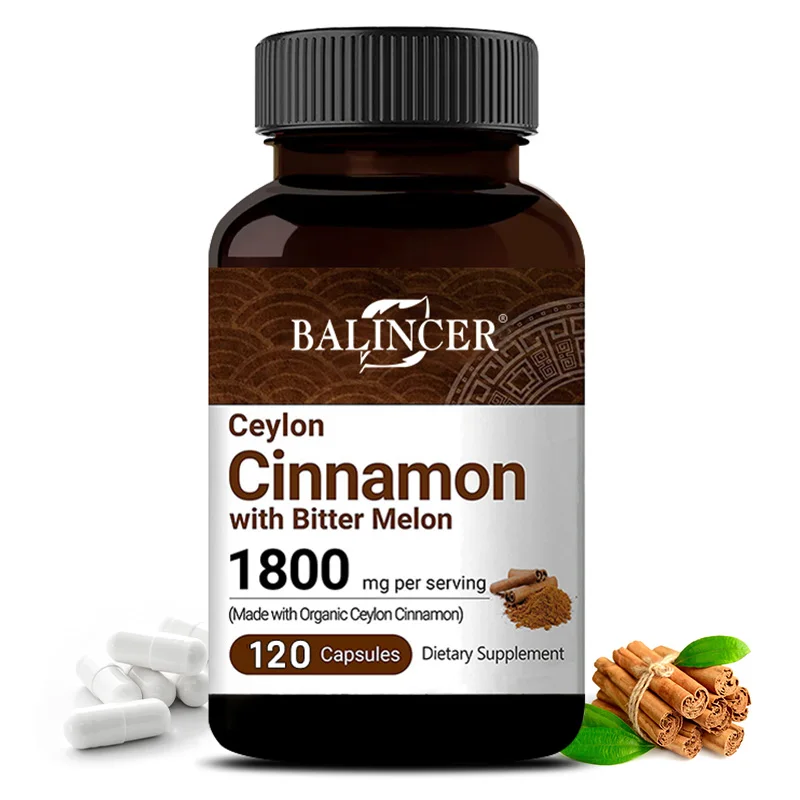 Balincer Ceylon Cinnamon - Promotes Metabolism, Helps Cardiovascular and Gastrointestinal Health, Antioxidant - 120 Capsules