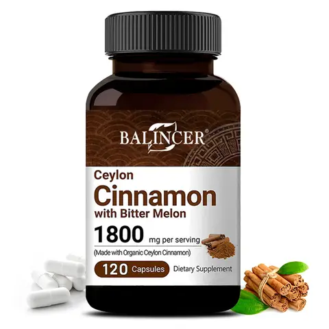 Balincer Ceylon Cinnamon - Promotes Metabolism, Helps Cardiovascular and Gastrointestinal Health, Antioxidant - 120 Capsules