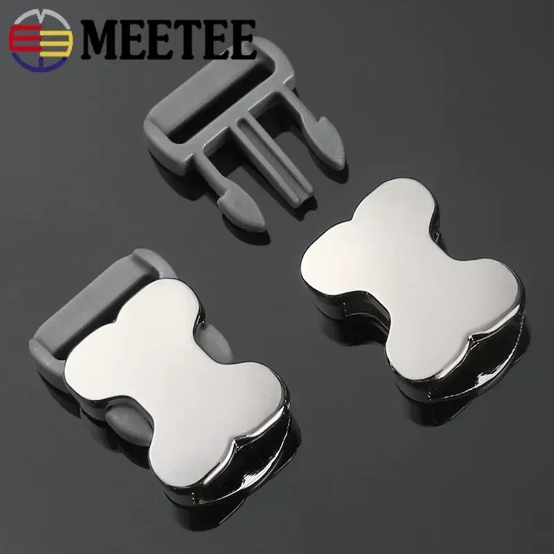 2/5Pcs 10/15/20/25mm Cute Bone Metal Buckles Dog Collar Side Release Buckle Insert Adjust Clasp Bags Belt Luggage Accessories