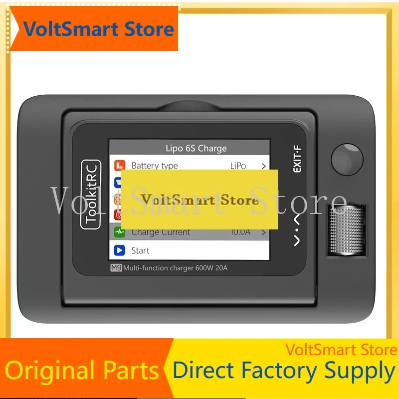 VoltSToolkitRC M9 600W USB Fast Charing DC Smart Charger Adjustable Screen Angle With Audio Function For 1-8S Lipo LiHv LiFe Bat