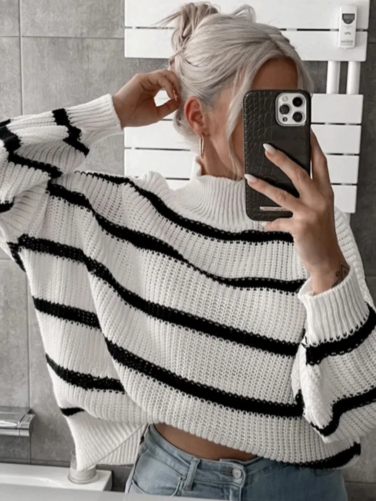 Rollkragenpullover Frauen Mode Einfache 2025, Winter Pullover Jumper Hohe Elastische Gestrickte Herbst Weibliche Grundlegende Tops Casual Bluse