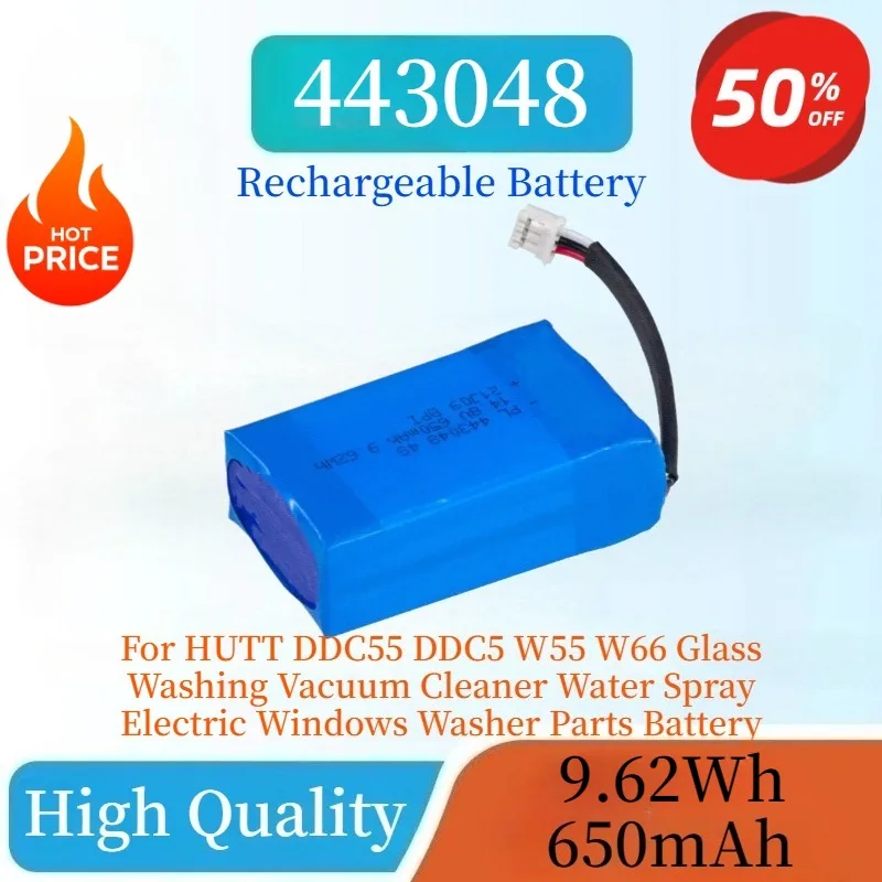 

9.62Wh 650mAh Li-ion Battery for HUTT DDC55 DDC5 W55 W66 Glass Washing Vacuum Cleaner Water Spray Electric Windows Washer Parts